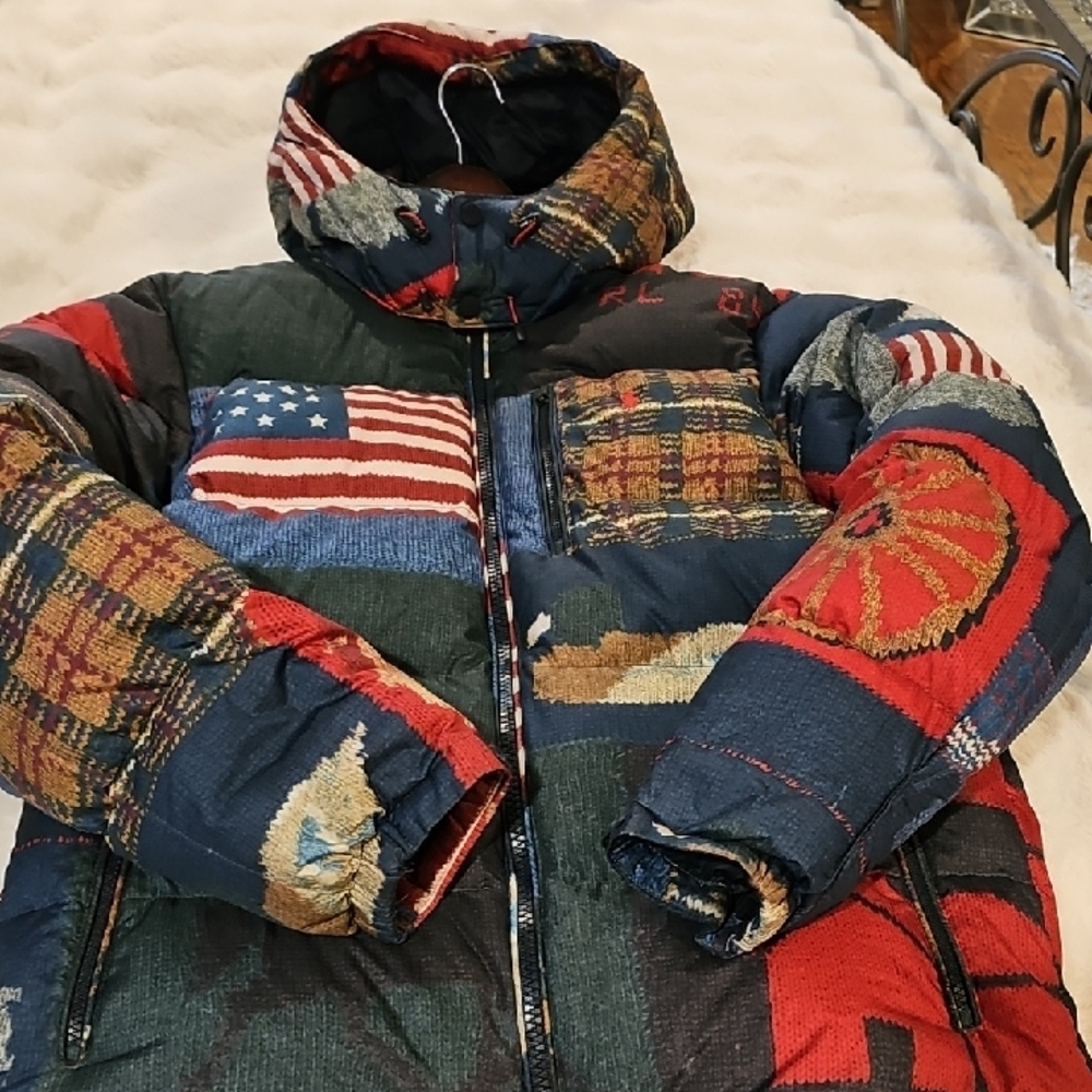 Ralph Lauren Multicolor Patchwork Puffer Jacket